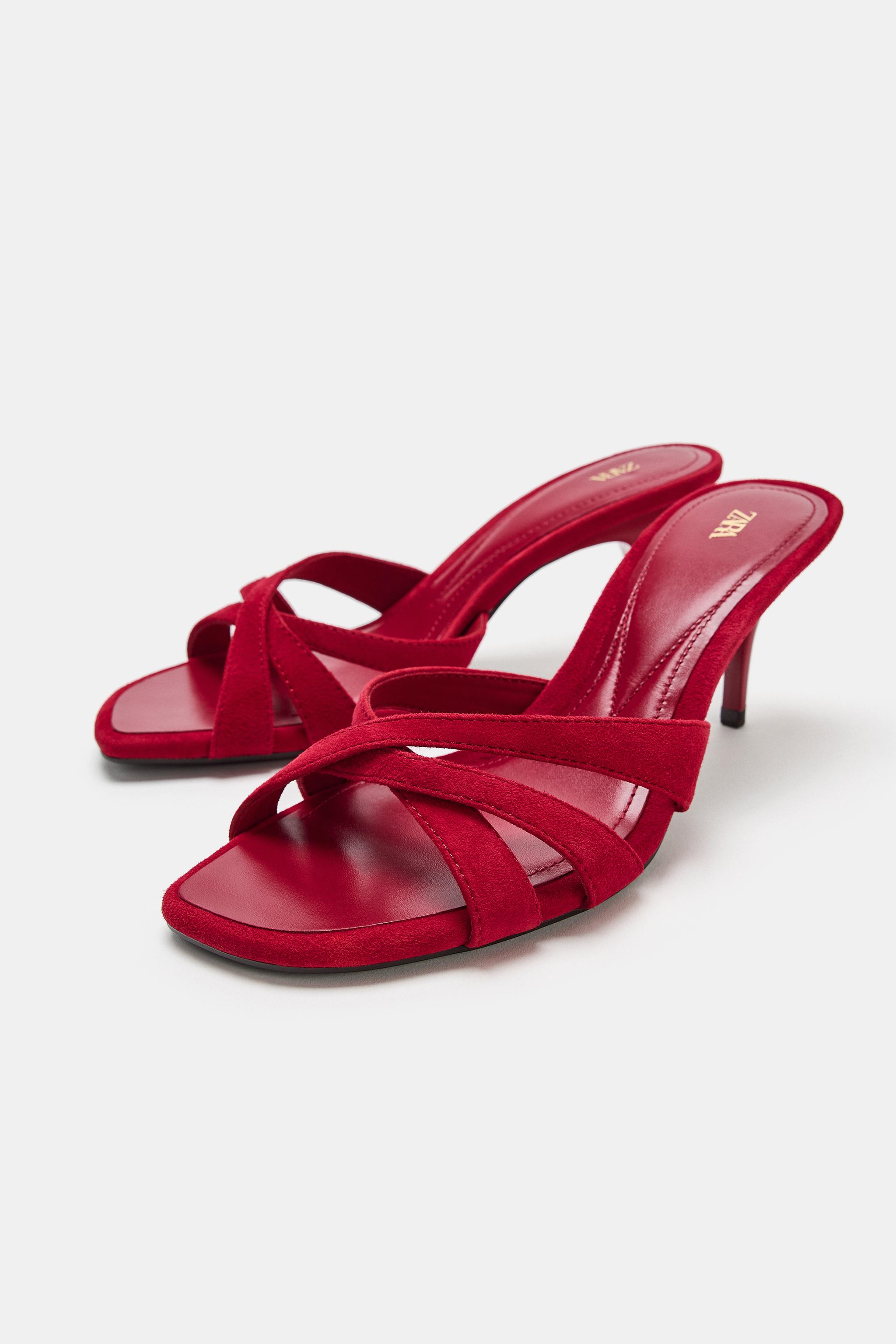 LEATHER HEELED MULE SANDALS